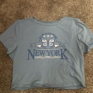 NEW YORK CROPPED SHORT SLEEVE TEE